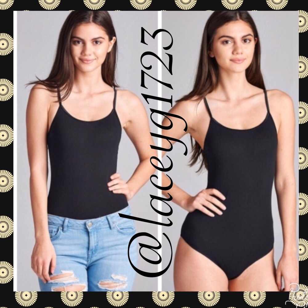 ❤️❤️❤️❤️❤️🆕BLACK SPAGHETTI STRAP BODYSUIT - Picture 2 of 5